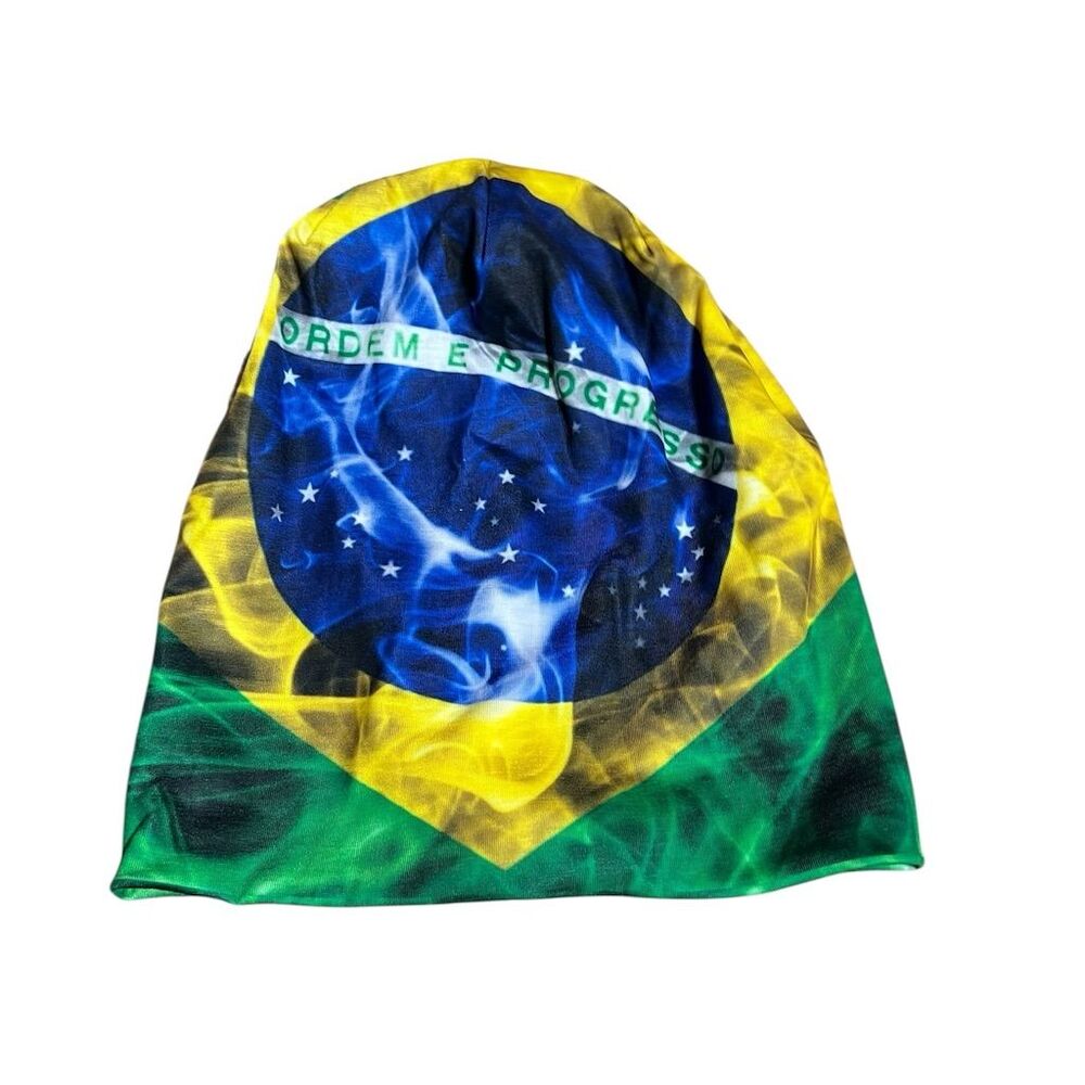 Brazil National Flag Beanie Hat Unisex Multi-Color Skull Cap